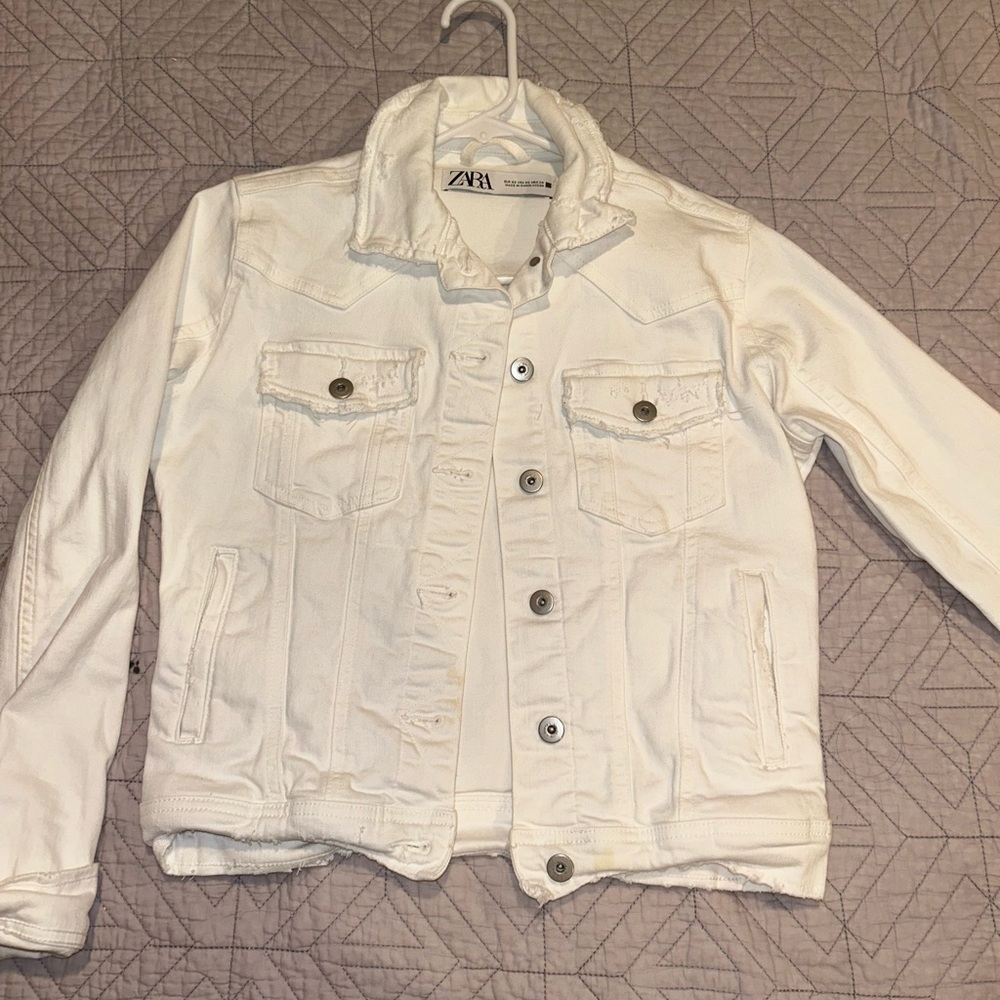 Zara White Jean Jacket